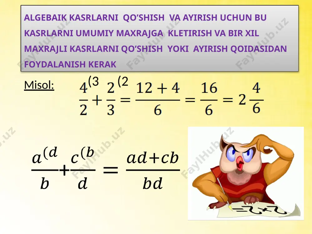 6 sinf algebraik kasrlar - Page 3