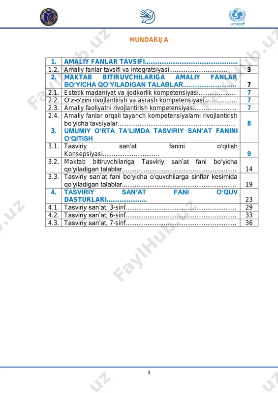 zmachilik darslarida chizmalar sirkul va chizg‘ichlar chizishni o‘rganishgan bo‘lsa, hozirgi kunda buning o‘zi yetarli bo‘lmay qoldi. bugungi kunda butun dunyo maktab o‘quvchilarini robototexnika, modellashtirish, konstruksiyalashtirish, programmalashtirish, 3d- loyihalashtirish va boshqa ko‘plab yangiliklar qiziqtirmoqda. bunday qiziqishlarni amalda sinab ko‘rish uchun yanada murakkabroq bilim, ko‘nikma, malakalarni egallash va kompenesiyalarni shakllantirish zarur bo‘ladi. bu o‘rinda nafaqat bilish va uddalay olish balki, tadqiqot olib borish va ixtiro qilish talab etiladi. steam-ta’limi dts asosida beriladigan bilim, ko‘nikma va malakalarning ilmiy jihatdan qanday qilib kundalik hayot bilan bog‘liqligini ko‘rsatish orqali sinfdagi dars mashg‘ulotlari va maktabdan tashqari ta’lim jarayonida o‘quvchilarning o‘quv tadqiqotlar ini o‘tkazish, tajribalarni bajarib ko‘rish, loyihalashtirishga yo‘naltirilgan ijodkorligini tarbiyalash, yangiliklar yaratishga bo‘lgan qiziqishlarini rivojlantirishga qaratilgan. 5 musiqa madaniyati o‘quv predmeti o‘quvchilarning ma’naviy, badiiy va axloqiy madaniyatini rivojlantirishga, milliy g‘urur va vatanparvarlik tarbiyasini amalga oshirishga, ijodiy mahorat, nafosat va badiiy didni o‘stirishga xizmat qiladi. shuningdek, o‘zbek, klassik va zamonaviy san’at haqidagi boshlang‘ich bilimlarni o‘zlashtirishga, musiqiy asarlarni …