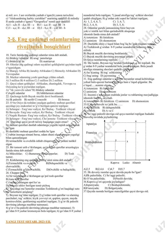6-sinf qadimgi dunyo tarixi mavzulashitrilgan testi. - Page 3
