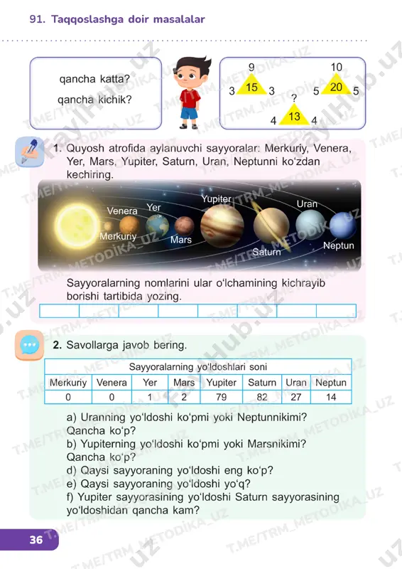 matematika 1 sinf darslik 90-94 - Page 3