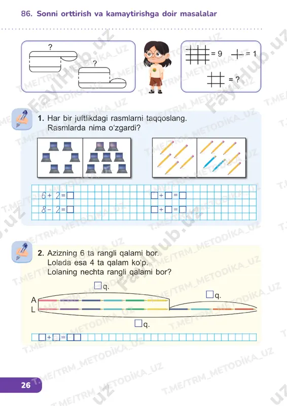 matematika 1 sinf darslik 85-89 - Page 3