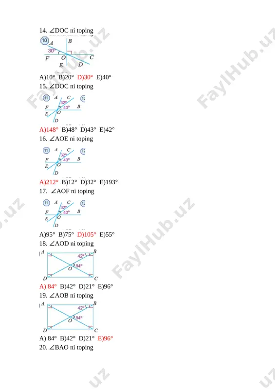 adratning tomoni 32 mm bo‘lsa, uning perimetrini toping. a)64 mm b)128 mm d)8 mm e)4 mm 35. to‘g‘ri to‘rtburchakning bo‘yi 10 dm va perimetri 32 dm bo‘lsa, enini toping. a)6 b)7 d)8 e)9 36. to‘g‘ri to‘rtburchakning eni 12 cm va perimetri 62 cm bo‘lsa, bo‘yini toping. a)16 b)17 d)18 e)19 37. to‘g‘ri to‘rtburchakning perimetri 46 cm va tomonlaridan biri 12 cm bo‘lsa, ikkinchi tomonini toping. a)10 b)11 d)12 e)13 38. kvadratning perimetri 96 dm bo‘lsa, uning tomonini toping. a)22 b)23 d)24 e)25 39. to‘g‘ri to‘rtburchakning tomonlari 18 dm va 22 dm. perimetri to‘g‘ri to‘rtburchak perimetriga teng bo‘lgan kvadrat tomonini toping. a)18 b)19 d)20 e)21 40. rasmdagi to‘g‘ri to‘rtburchak shaklidagi maydon ikki qavat sim bilan o‘ralgan. buning uchun necha m sim ketgan? [image: ] a)500 b)250 d)125 e)1000 41.rasmdagi to‘g‘ri to‘rtburchak shaklidagi maydon devor bilan o‘ralgan. maydon o‘ralgan devor uzunligini toping. [image: ] a)500 b)250 d)125 e)1000 42. kvadrat shaklidagi maydonni …