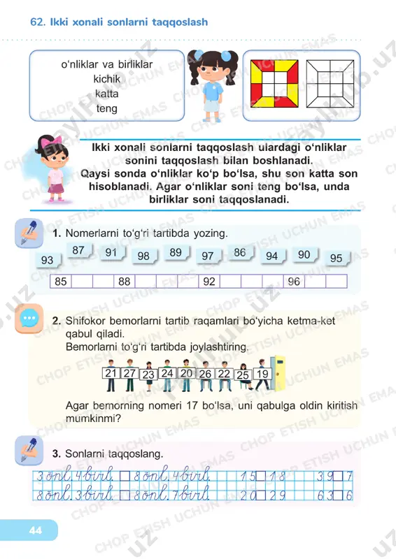 matematika 1 sinf darslik 61-69 - Page 3