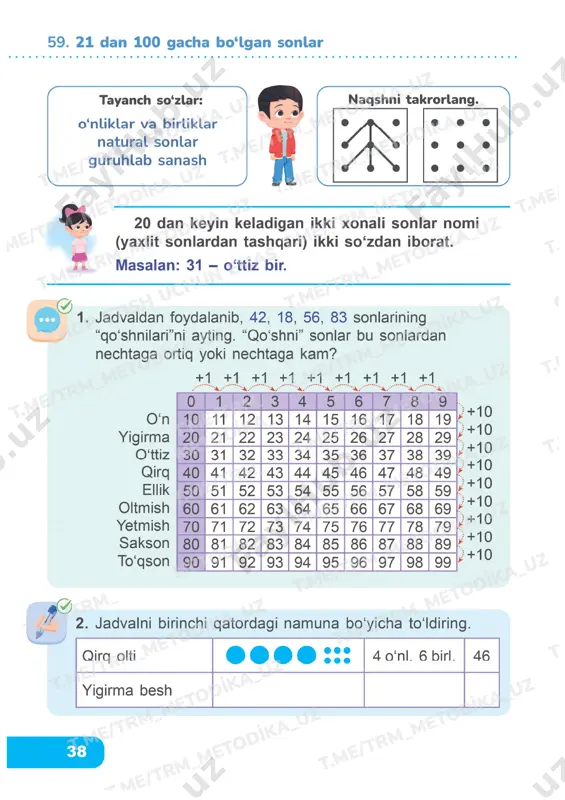 matematika 1 sinf 2 qism 58-67 darslik - Page 3