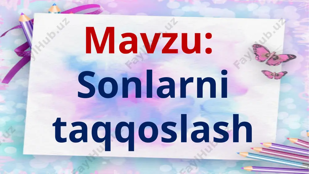 1-sinf matenatika sonlarni taqqoslash - Page 3