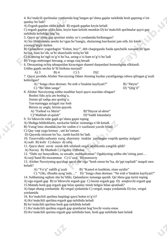 9-10-11- sinflar uchun olimpiada savollari - Page 3