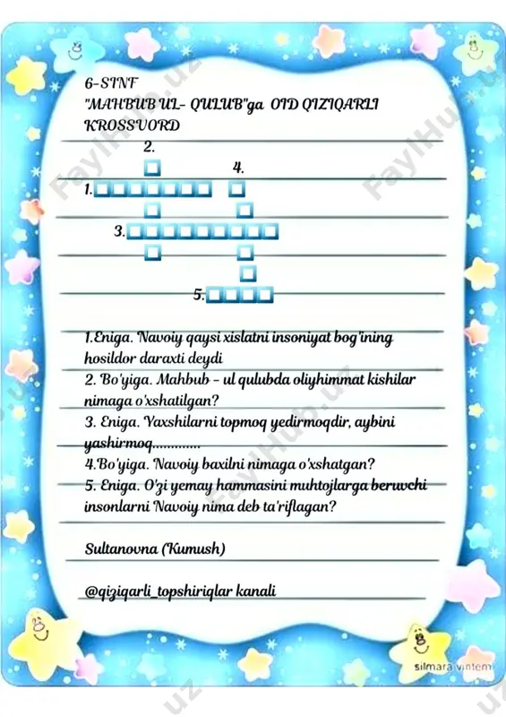 krossvordlar, rasmli testlar. kumush - Page 3