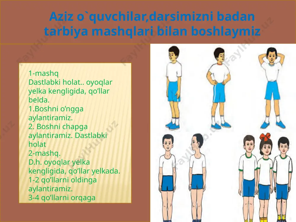 si) beriladi, agar u tugaganidan keyin ham teng bo'lsa, ikkinchi, uchinchi qo'shimcha ish vaqti va boshqalar belgilanadi, g'olib aniqlanmaguncha. o'yin. bir to'p uchun ringga boshqa ball soni kiritilishi mumkin: 1 ochko - faulli chiziqdan otish 2 ball - o'rtacha yoki yaqin masofadan (uchta tomosha chizig'idan kattaroq) 3 ball - milliy basketbol assotsiatsiyasida 6m 75 sm (7m 24cm) masofasida uch ochkoli chiziq tufayli uchib ketish. o'yin rasmiy ravishda davra suhbatdoshlaridan biri tomonidan to'g'ri kaltaklangan bo'lsa, markaziy doira ichida bahsli otish bilan boshlanadi. uchrashuv ikki daqiqali tanaffus bilan o'n daqiqalik to'rt turdan iborat. o'yinning ikkinchi va uchinchi choraklari orasidagi tanaffusning davomiyligi o'n besh daqiqa. uzoq tanaffusdan so'ng jamoalar savatchalarni almashtirishi kerak. basketbol maydonining sxemasi topni olib yurish darsimiz tugadi, salomat bo`ling! e`tiboringiz uchun rahmat !!! image3.jpeg image4.jpeg image5.gif image6.jpeg image7.png image8.jpeg image9.jpeg image10.jpeg image11.jpeg image12.jpeg image13.jpeg image14.jpeg image15.jpeg image16.png image17.png image18.jpeg image19.jpeg image20.png