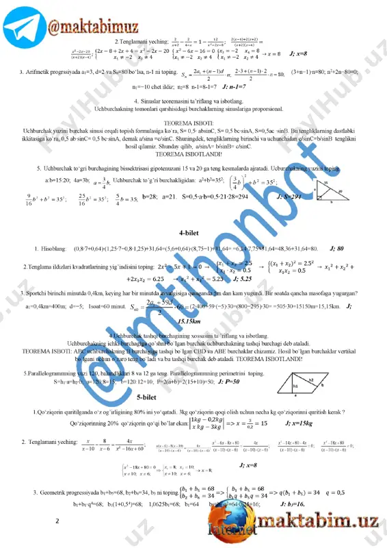 9-sinf matematika javoblar - Page 3