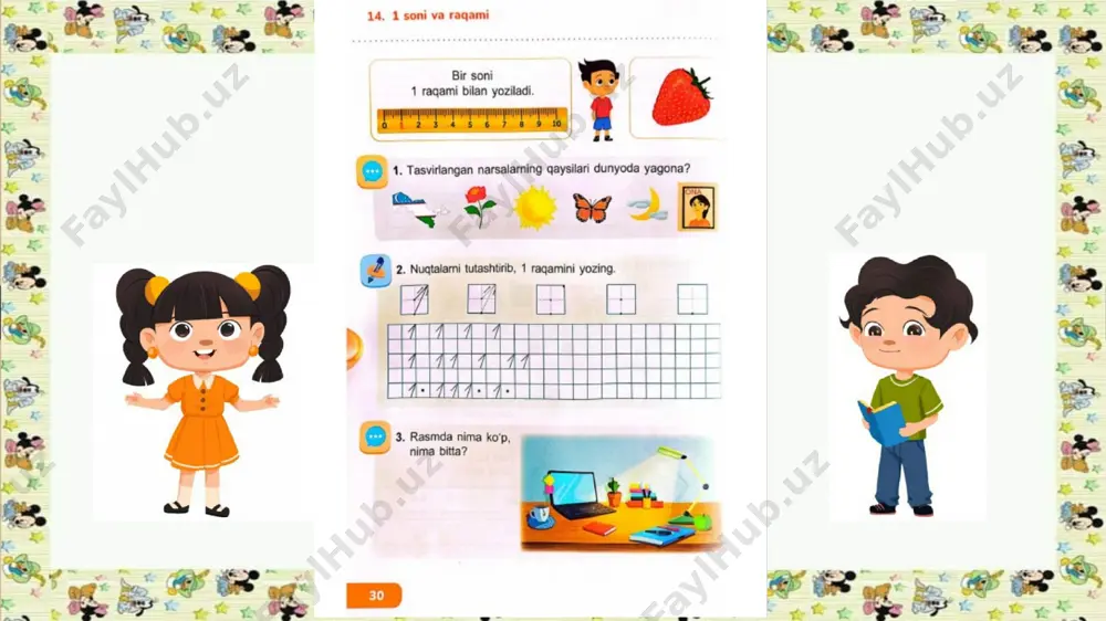 1-sinf matematika 14-dars.1-soni va raqami - Page 3