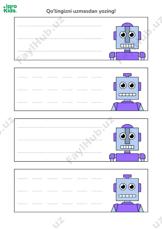 robot bilan uzmasdan yozamiz - iqrokids - Page 3