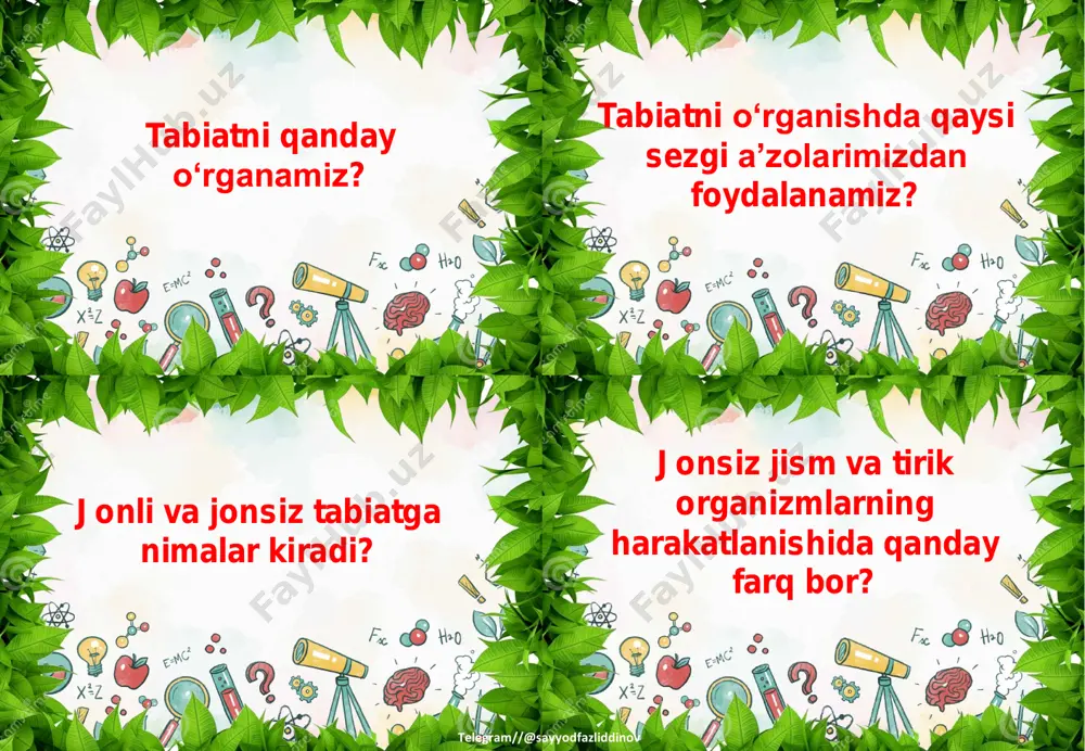 1 sinf tabiiy fan yillik tarqatmasi - Page 3