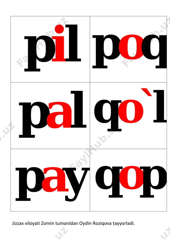 p mavzusiga oid so`zlar,bo`ginlar - Page 3