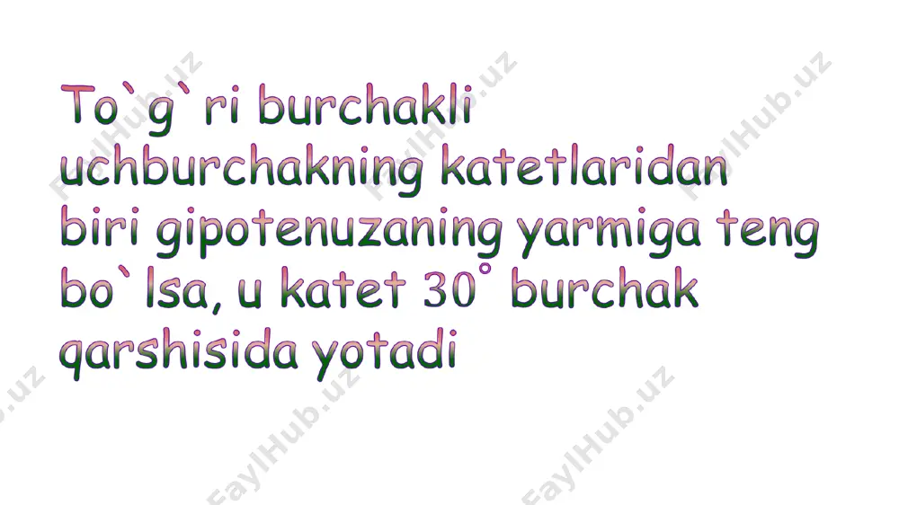 7-sinf to`g`ri burchakli uchburchakning xossalari - Page 3