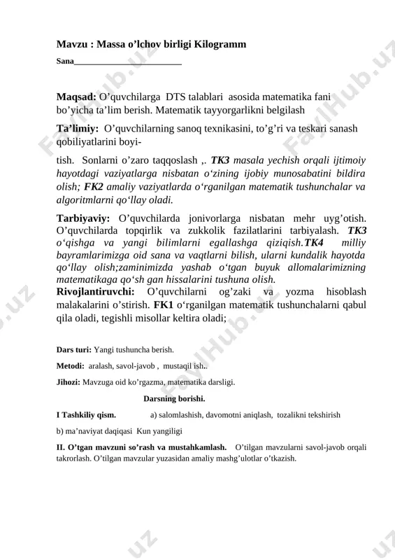 matematika massa o’lchov birligi kilogramm - Page 3