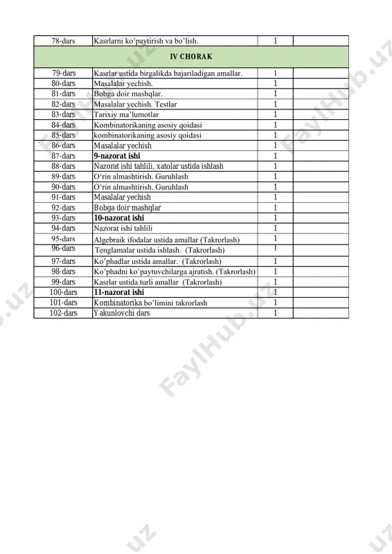 7-sinf algebra ish reja kitobga moslangan - Page 3