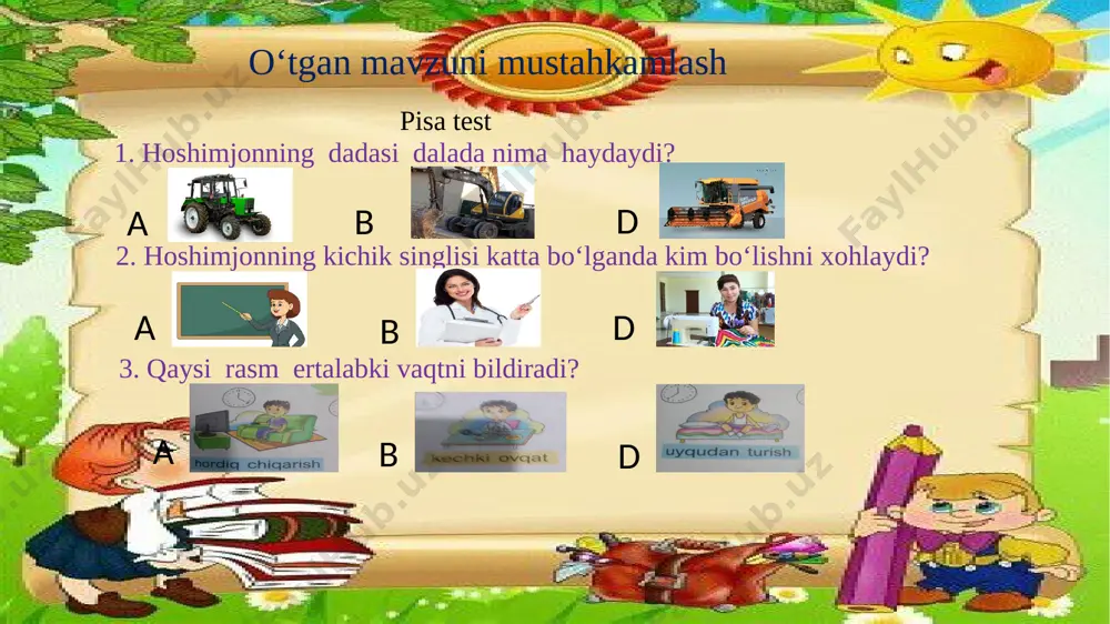 1-sinf ona tili va o'qish savodxonligi taqvim - Page 3