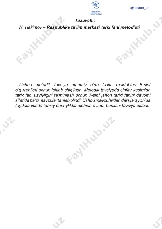ntanali e’lon qilish uchun tayyorgarlikka kirishadi. general shtatlar. bunga javoban fransiya qiroli 1302-yilda uch toifa vakil- lari: ruhoniylar, dvoryanlar va shaharliklarni chaqirib, ularga papa bilan mojaroni muhokama qilishni taklif etadi. fransiyada birinchi va ikkinchi toifalar soliq to‘la- magan, uchinchi toifadan asosan boy shaharliklar chaqirilgan. keng jamoatchilik ko‘magiga tayangan filipp iv papaga qarshi harakatni boshlab, to‘liq g‘alaba qozonadi. fransiya arxiyepiskopi papalikka saylanadi. uning davrida papa qarorgohi rimdan fransiyaning janubi – avinon shahriga ko‘chib o‘tishiga qaror qilinadi. avinon fransuz qiroli mulkiga kirmasa-da, albatta, uning bu yerdagi ta’siri katta edi. papalarning rimga qaytishi uchun qariyb 70 yil kerak bo‘ldi. bu yillar (1309–1377) rim cherkovi tarixida “papalarning avinon tutquni” nomini oladi. filipp iv boshlagan “tampliyerlar ishi” ham yevropa- da katta shov-shuvga sabab bo‘ladi. 1307-yilda ordenning ko‘pchilik a’zolari va buyuk magistri qamoqqa olinadi. ordenning bitmas-tuganmas boyliklari haqidagi mish-mishlar ularning boshiga balo bo‘ladi. “avinon papa”sidan rozilik olib, tam- pliyerlarning mol-mulklari musodara qilina boshlanadi. ko‘plari qiynoqqa solinib, …