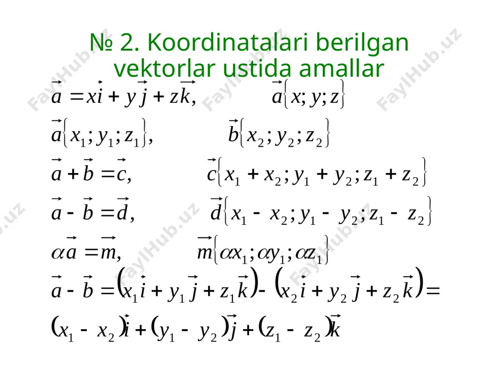 vektorlar ustida amallar - Page 3