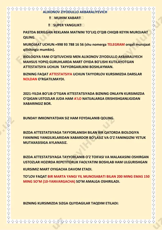 ifalar yod olish uchun ma'lumot va testlar berib boraman. siz esa vazifalarni o'z vaqtida bajarib borishingiz kerak bo'ladi.