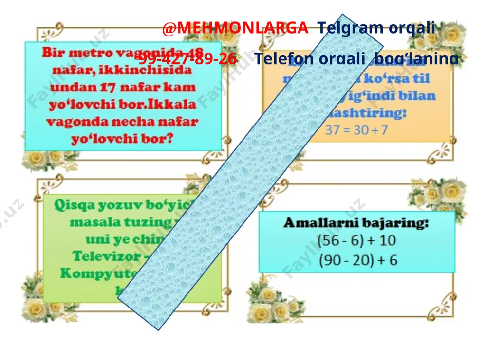4-chorak 1-ssinf matimatika tarqatma 2021 - Page 3