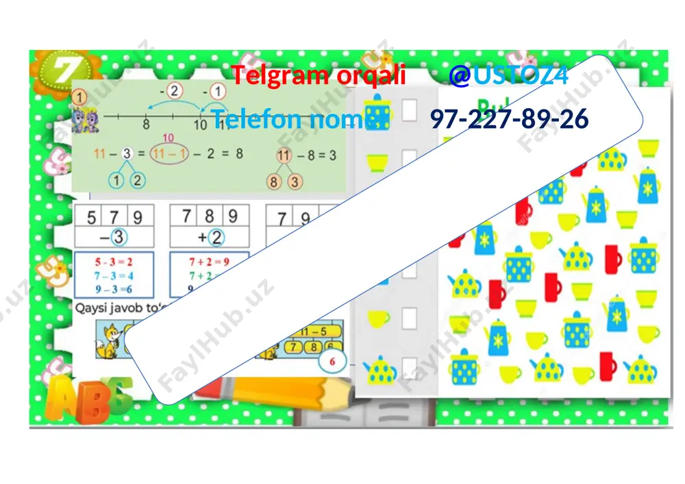 1-sinf mmatematika kurgazma 2021-2022 - Page 3