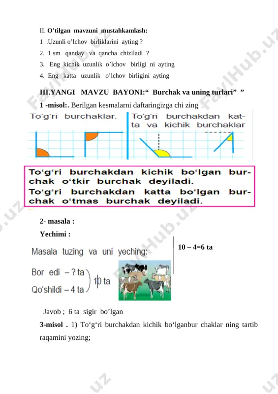 1-sinf matematika burchak va uning turlari - Page 3
