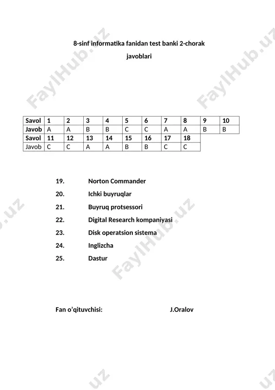 8-sinf 2-chorak test banki informatika - Page 3