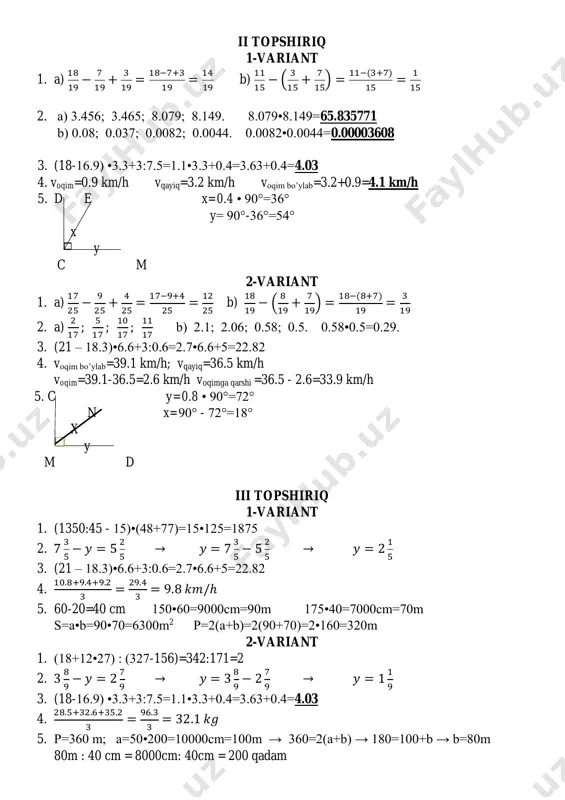 5 sinf matematika imtihon javoblari 2021 - Page 3