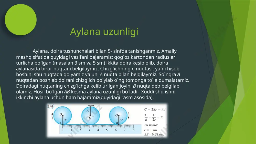 aylana uzunligi va doira yuzi - Page 3