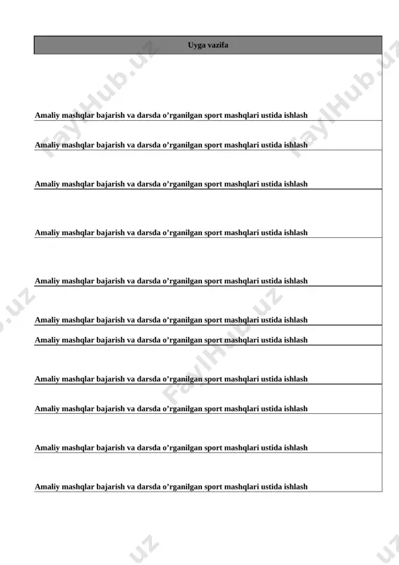 at. nazariy: shaxmat o‘yini haqida. amaliy: shaxmat notatsiyasi,qisqa partiyalar,shaxmat odobi. amaliy mashqlar bajarish va darsda o’rganilgan sport mashqlari ustida ishlash 16 shaxmat. nazariy: shaxmat o‘yini haqida. amaliy: shaxmat notatsiyasi, qisqa partiyalar,shaxmat odobi. amaliy mashqlar bajarish va darsda o’rganilgan sport mashqlari ustida ishlash
