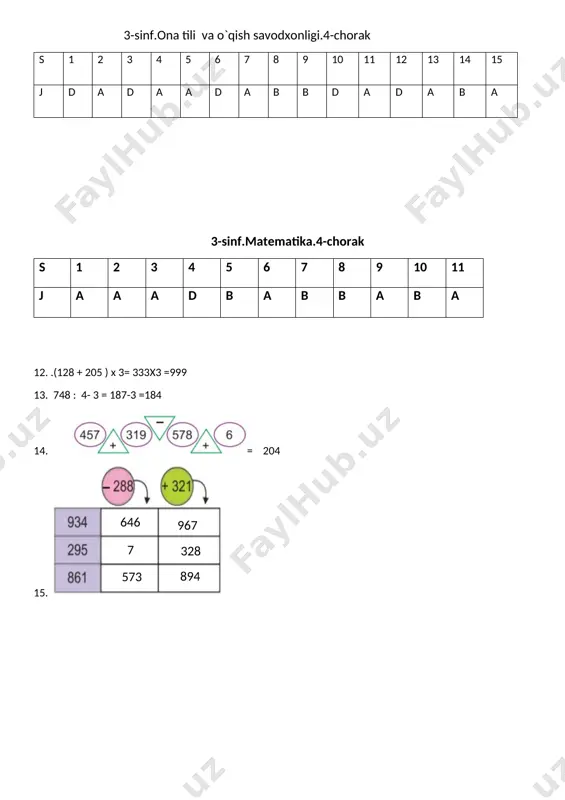 3-s.ona tili va o`.s va matematika. 4-chorak - Page 3