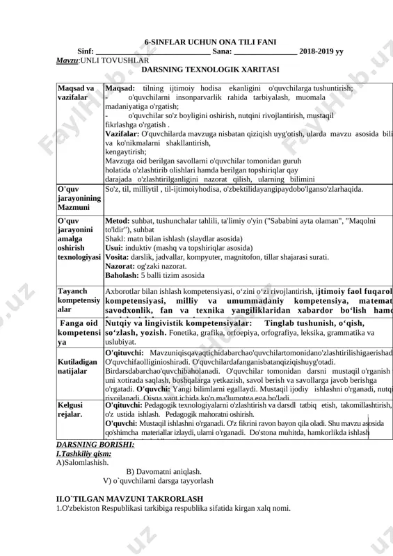 ering. ma'lumki, o'zlikni anglash, milliy ong va tafakkurning ifo- dasi, avlodlar o'rtasidagi ruhiy-ma'naviy bog'liqlik til orqali namoyon bo ladi. jamiki ezgu fazilatlar inson qalbiga, awalo, ona allasi, ona tilining betakror jozibasi bilan singadi. ona tili — bu millatning ruhidir. ...nihoyat, 1989-yilning 19-oktabr kuni bu o'ta muhim masala oliy kengash sessiyasi muhokamasiga qo'yildi. va qariyb bir yarim asrlik qaramlikdan so'ng mamlakatimizda o'zbek tili davlat tili deb e'lon qilindi. xalqimizning muqaddas qadriyatlaridan biri bo'lmish ona tilimiz o'zining qonuniy maqomi va himoyasiga ega bo'ldi. bu vatanimiz tarixida torn ma'nodagi buyuk voqea edi. ...1992-yil 7-dekabrda qabul qilingan o'zbekiston respublikasi konstitutsiyasida davlat tilining maqomi huquqiy jihatdan aniq belgilanib, mustahkamlab qo'yildi. shu tariqa o'zbek tili mustaqil davlatimizning bayrog'i, gerbi, madhiyasi, konstitutsiyasi qatorida turadigan, qonun yo'li bilan himoya qilinadigan muqaddas timsol- lardan biriga aylandi. 3-mashq. quyida berilgan so'zlarni ikki guruhga ajratib yozing. bi- rinchi guruhga o'zbek tiliga qarindosh bo'lgan, ikkinchi guruhga esa qarin- dosh bo'lmagan tillarni joylashtiring. …