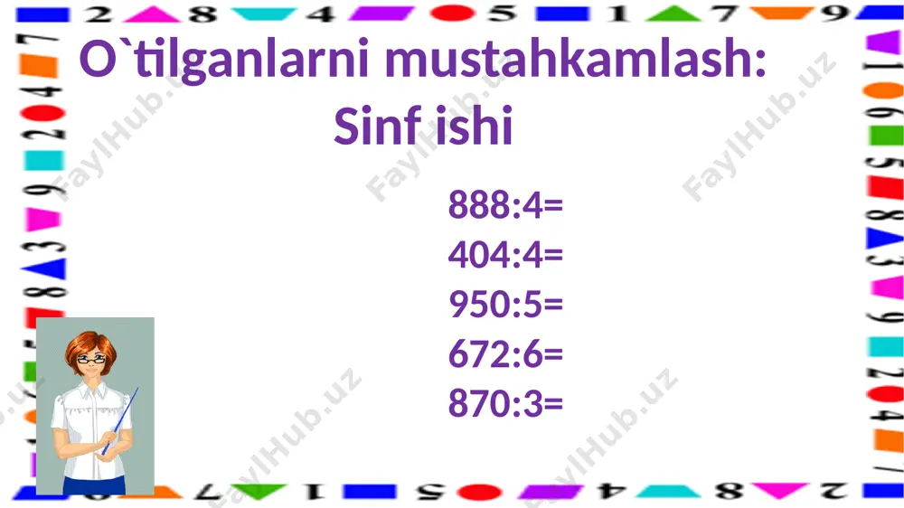 3-sinf.ko`paytirish va bo`lishga oid masalalar.25-dars - Page 3