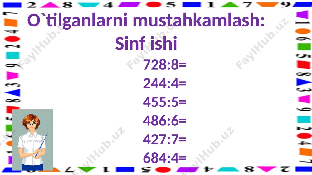 3-s.3 xonali sonni 1 xonali songa bo`lish. - Page 3