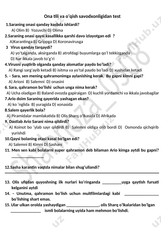 ona tili test tarqatma va karra tarqatma - Page 3