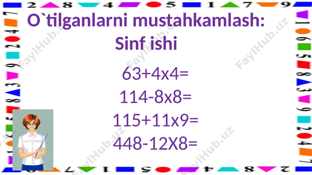 3-sinf.3xonali sonni 2 xonali songa ko`paytiris.8-mavzu - Page 3