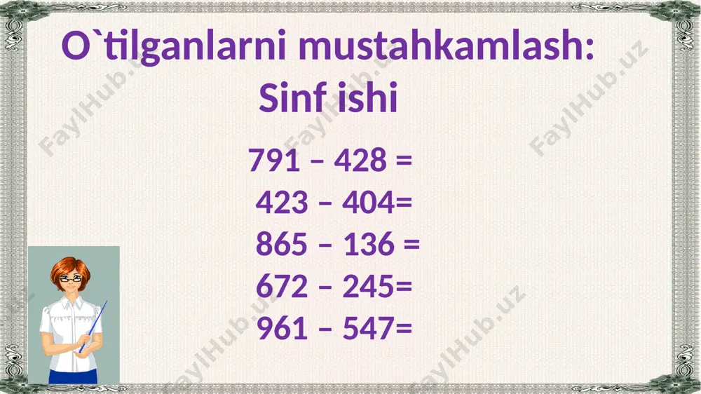 3-sinf.1000 ichida ayirish usullari.7-mavzu. - Page 3