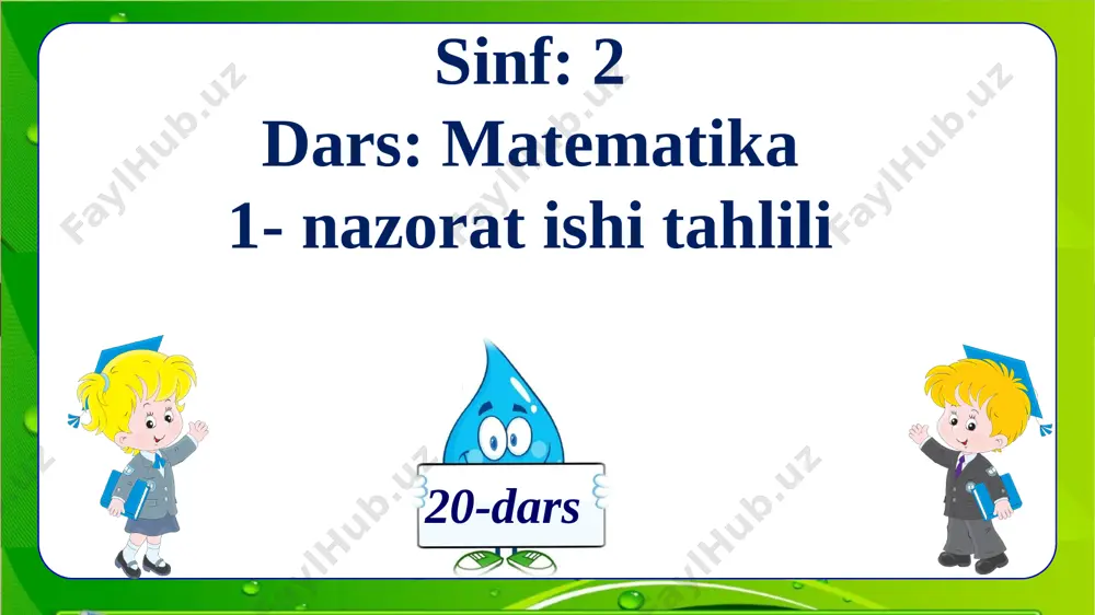 3-sinf.matematika . 20-dars nazorat ishi tahlili - Page 3