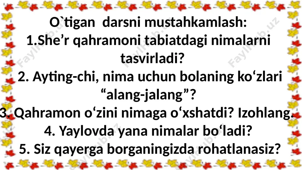 3-sinf.o`zbekistonning tabiati haqida matn yozish.6-mavzu - Page 3