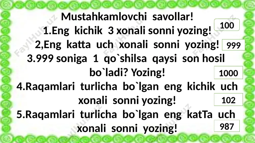 3-sinf.uch xonali sonlarning xona birliklasri yig`indisi. - Page 3
