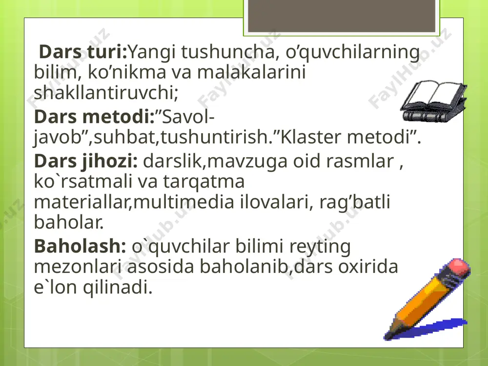 hkamlash. 1. donishmand cholning nechta bolasi bor edi? 1 ta qizi 2 ta o’g’li 3 ta o’g’li. 2. chol bolalariga nima dedi? qo’rg’on qurishi buyuribdi. oltin tanga olib kelishni buyuribdi. qo’y- qo’zi olib kelishni buyuribdi 3. cholning maqsadini qaysi o’g’il tushunibdi? to’ng’ich o’g’il o’rtancha o’g’il kenja o’g’il “donishmand yigit” ertagini o’qib, so’zlab berishga tayyorlanish. image2.jpeg image3.gif image4.gif image5.png image6.gif image7.jpeg image8.gif image9.png image10.jpeg image11.gif image12.gif image13.png image14.png