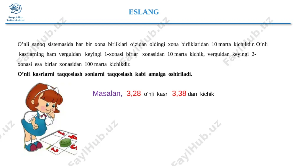 3-sinf matematika o'nli kasrlarni taqqoslash - Page 3