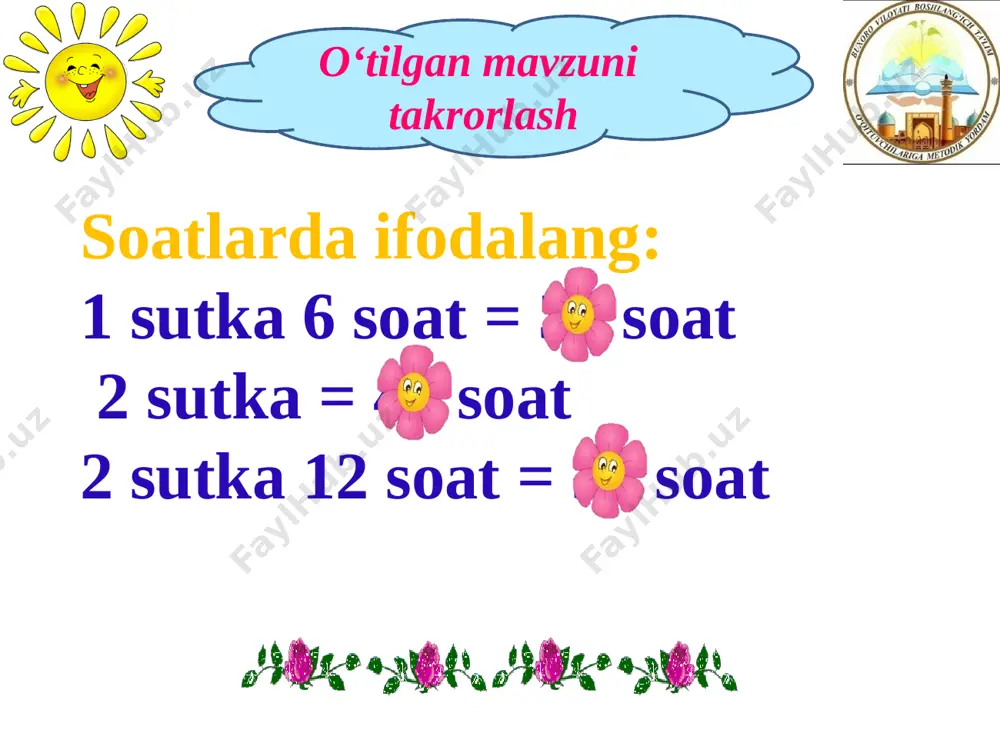 vaqt o`lchov birliklari orasidagi munosabat - Page 3