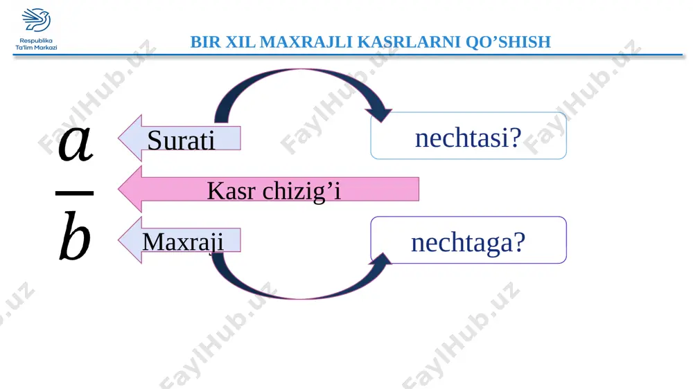 bir xil maxrajli kasrlarni ayirish - Page 3