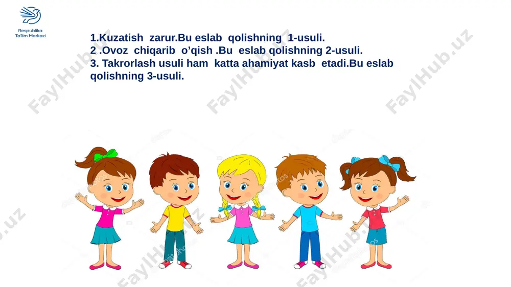 fikrini hurmat qilish tuyg’ularini ham shakillantirasiz. o’quvchilar bir –biirlarining kaftlariga qo’l berishib , xohlasangiz 2,3,5 talab sanatishingiz mumkin.bu didaktik o’yinda o’qituvchining o’zini ham ishtirok etishi lozim bo’ladi.bu bilan o’qituvchi va o’quvchilar o’rtasida bir –birlariga yanada ko’proq ishonch,mehr –muhabbat tuyg’ularini shakllantiriladi. masalan:5, 10, 15 ,20 ,25, 30, 35 , 40, 45, 50 deb navbat bilan aytadilar.shu tarzda boshqa sonlar ustida ham o’tkazib borasiz. o’rganilganlarni mustahkamlash uchun esa bo’sh pifagor jadvalini chizib uni o’quvchilar va o’qituvchisi bilan birgalikda to’ldiramiz. jadval nimasi bilan yaxshi? 1.unda chapdagi misollar ko’rinishidagi ortiqcha ma’lumotlar yo’q. masalan:2×2=4 2×3=6 ko’rinishidagi kabi. 2.uning ustida o’quvchilar jamoa bo’lib bosh qotiradilar. 3.jadval doim bolalarning qo’li ostida bo’lsa o’quvchi taxminiy ,noto’g’ri javoblarni aytmaydi. masalan:6×8=46 7×8=55 kabi javoblarni aytmaydi.chunki jadvalda 55, 46 kabi sonlar yo’qligini biladilar. ba’zan xuddiki sizning xayolingizda jadval ijobiy natija bermayotgandek ko’rinishlar ham beradi.lekin bu keyinchalik o’qituvchi uchun ham , o’quvchi uchun ham samarali yutuqlarga erishishingizga sabab bo’ladi. o’quvchilar 3-sinfga ko’chganlarida …