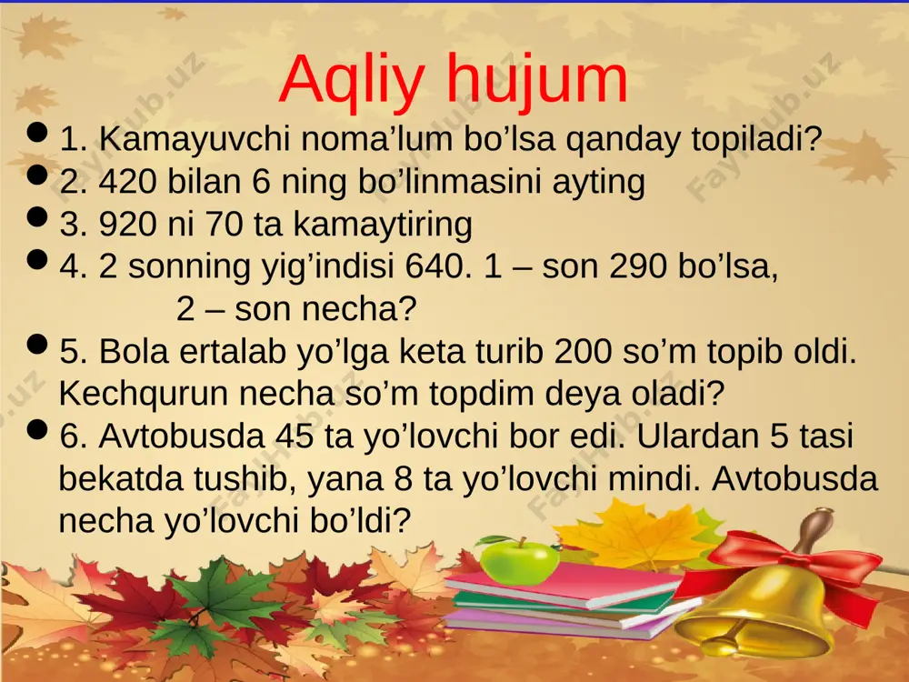 20-oktabr . 3- sinf matematika. - - Page 3