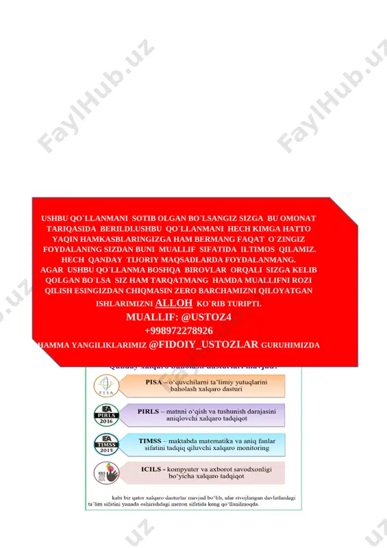 28. 10000 ichida qo‘shish va ayirish 1 29. pozitsion va nopozitsion sanoq sistemalari 30. rim raqamlari 31. 10000 ichida og‘zaki ko‘paytirish va bo‘lish. 32. 10000 ichida og‘zaki ko‘paytirish va bo‘lishnimustahkamlash 33. natijasida 10000 ichida yozma ko‘paytirish 34. 10000 ichida yozma bo‘lish. 35. uzunlik o‘lchov birliklari 36. uzunlik o‘lchov birliklari orasidagi munosabatlar 37. m assa o‘lchov birliklari a+b va a-b ifodaning qiymatini topish 38. a · b ifodaning qiymatini topish 39. a : b ifodaning qiymatini topish 40. rost va yolg‘on mulohazalar 41. tengsizlik. katta emas va kichik emas belgilari (≤ ≥) 42. parallel to‘g‘ri chiziqlar 43. perpendikular to‘g‘ri chiziqlar 44. kasr tushunchasi 45. noto‘g‘ri kasrni aralash songa aylantirish 46. noto‘g‘ri kasrni aralash songa aylantirishnimustahkamlash 47. maxraji bir xil bo‘lgan kasrlarni taqqoslashnimustahkamlashtelgram orqali @mehmonlarga telefon nomer 99-427-89-26 48. kasrlarni yarim ulush bilan taqqoslash 49. kasrlarni yarim ulush bilan taqqoslashni mustahkamlash 50. berilgan sonning kasrini va kasrdan sonni topish 51. oddiy kasrlarni …