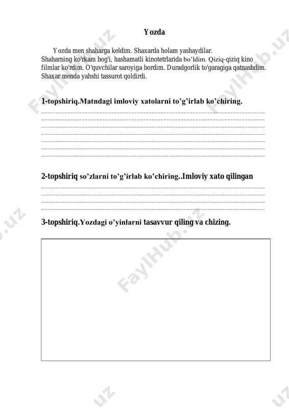 3-sinf ona tili topshiriqlar amaliy daftari - Page 3
