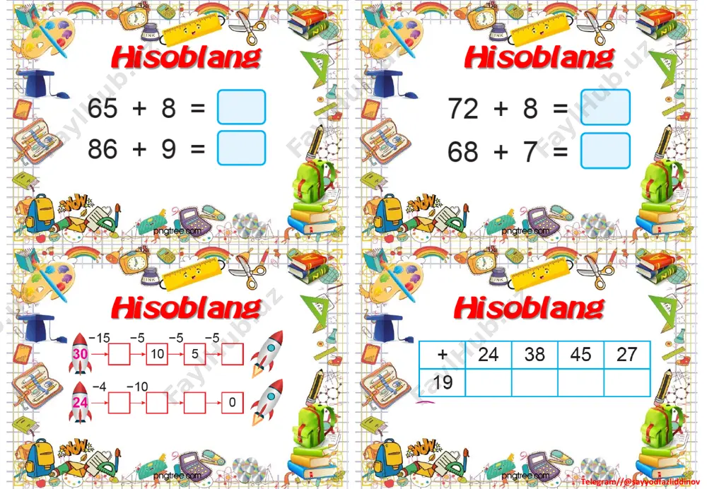 2 sinf matematika 2 chorak tarqatmalari - Page 3
